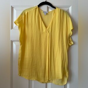 Carolina Belle Sleeveless Yellow V-Neck Top Small
